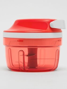 Tupperware Red Handheld Food Chopper with White Accent